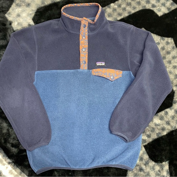 Patagonia Other - Patagonia Synchilla Snap T Fleece Pullover Sweater Kids Large (12) Wavy Blue